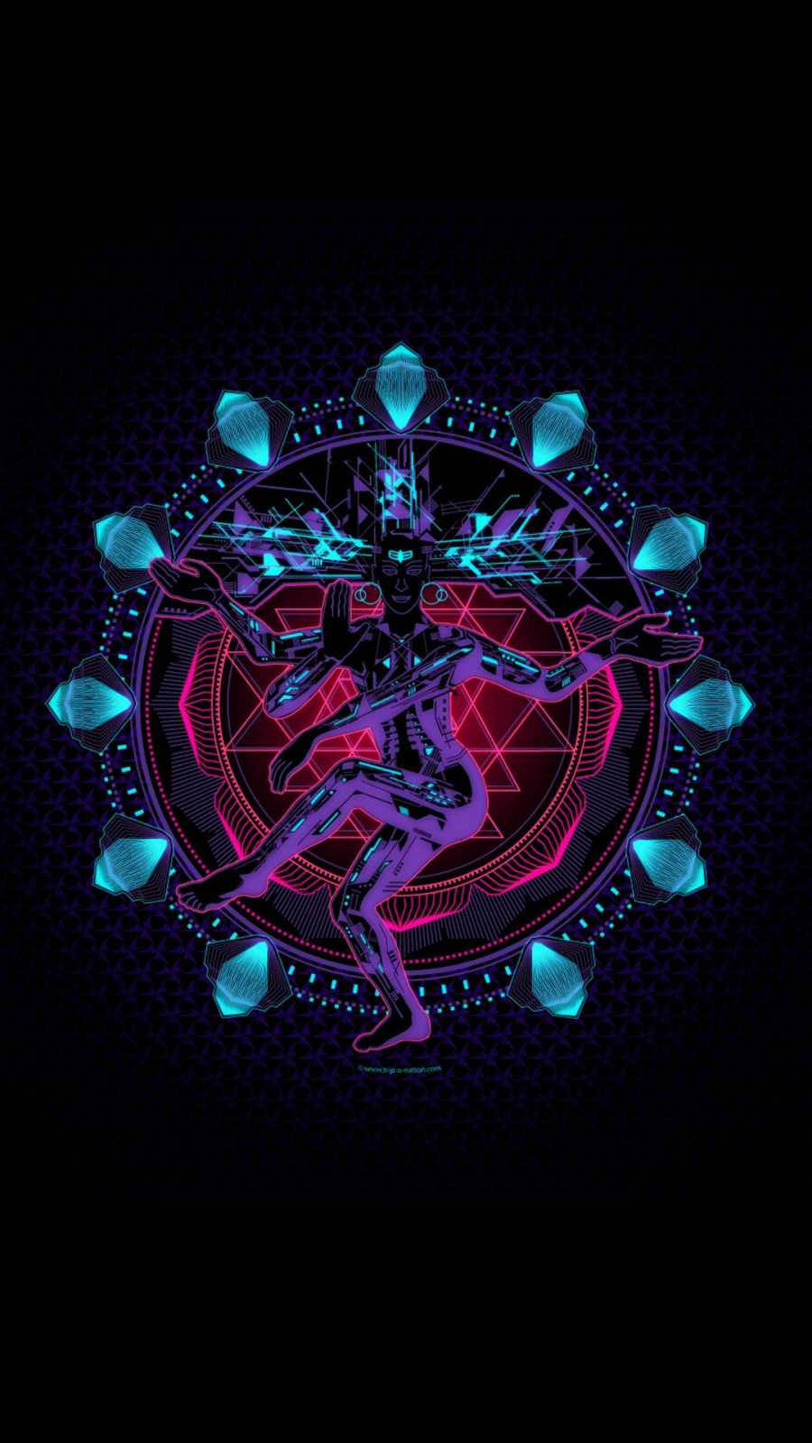 Bholenath Hd Shiva Neon Colors Wallpaper