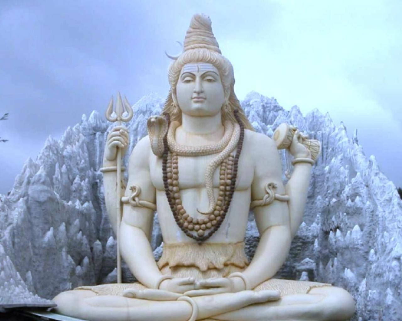 Bholenath Hd Shiva White Figure Wallpaper