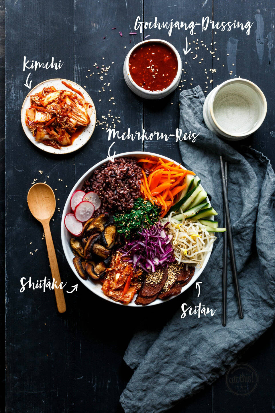 Bibimbap Infographic Photo Wallpaper