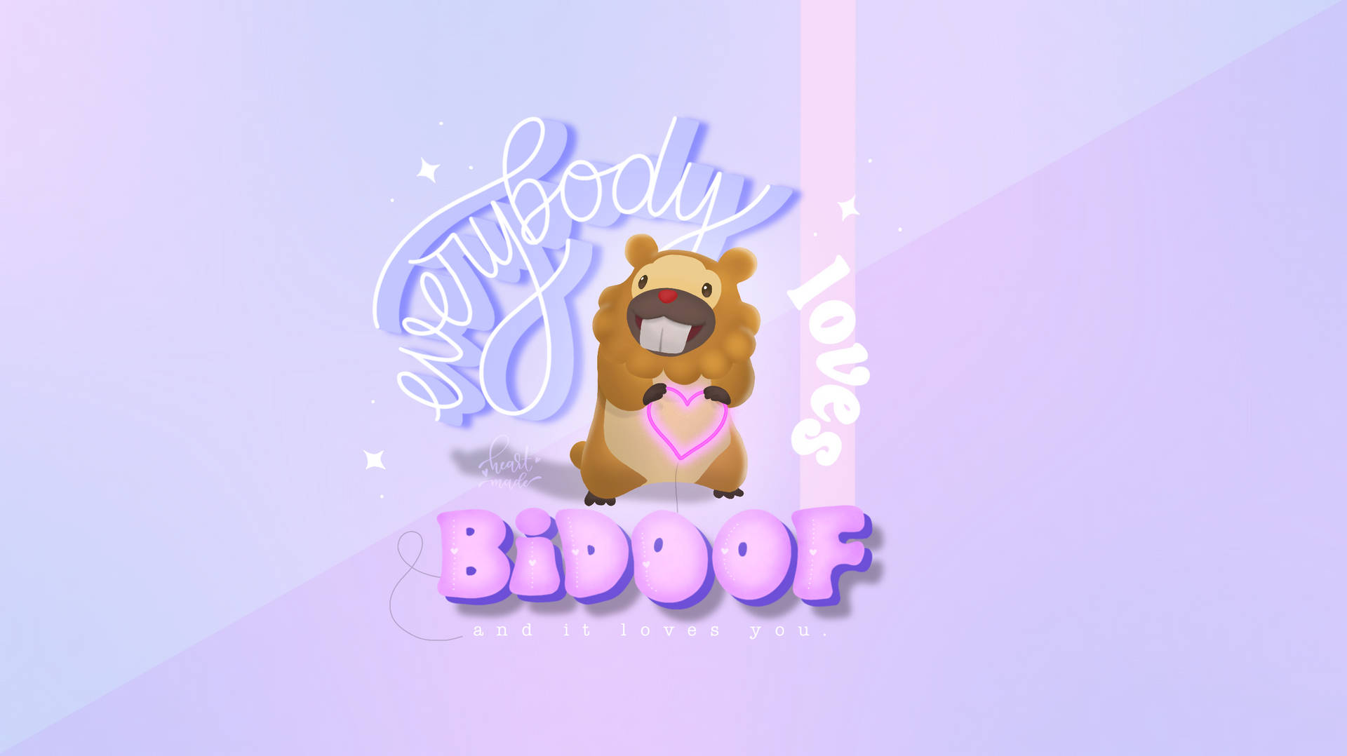 Bidoof On Pastel Colors Wallpaper