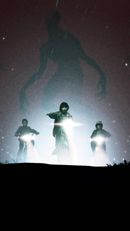 Bikes With Lights Stranger Things Phone Wallpaper