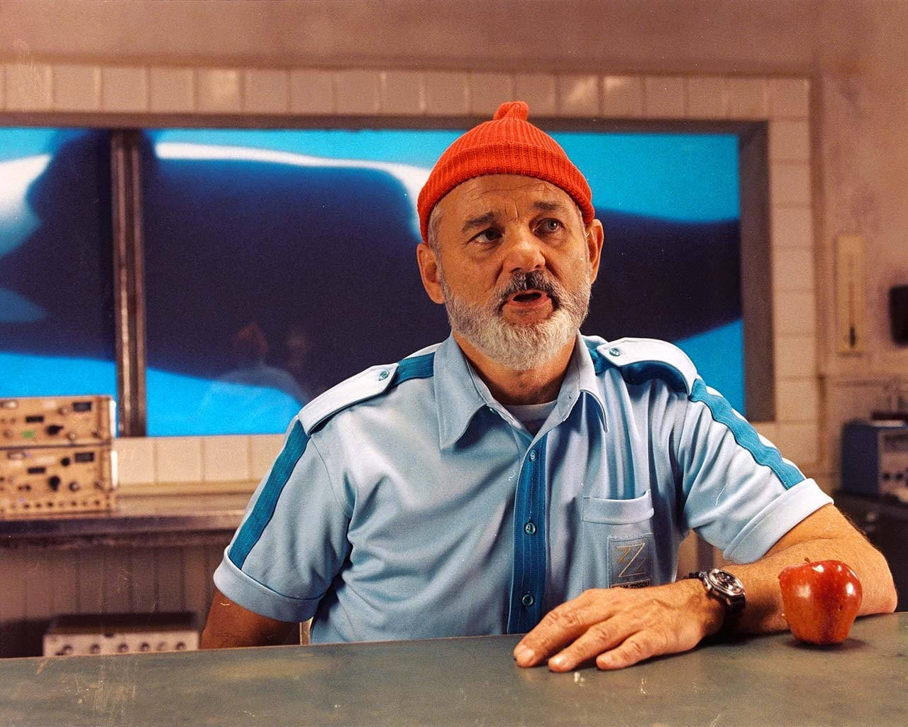 Bill Murray Side Look The Life Aquatic With Steve Zissou Wallpaper