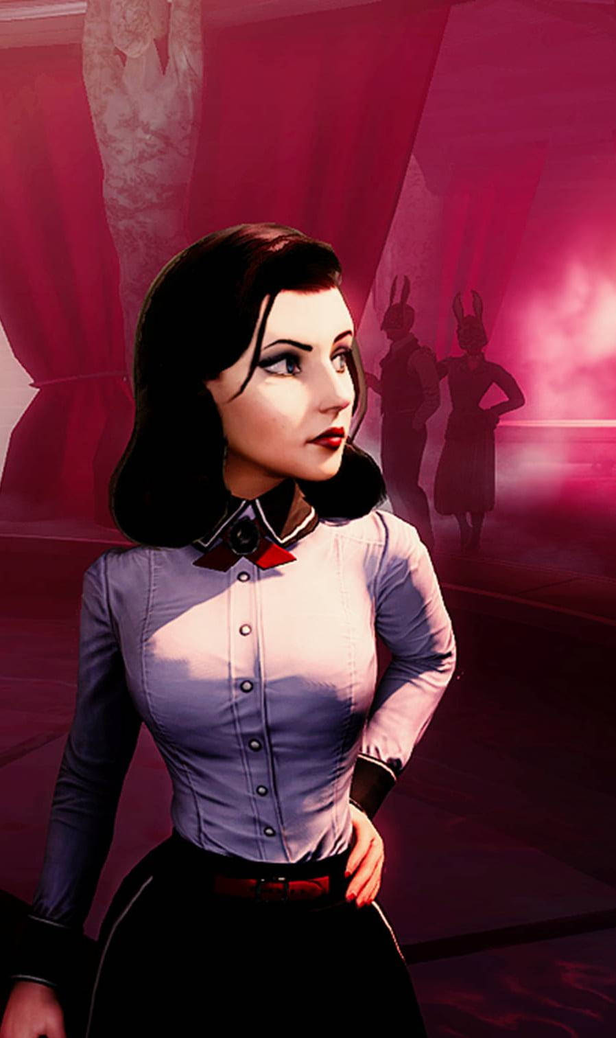 Bioshock Phone Red Elizabeth Wallpaper