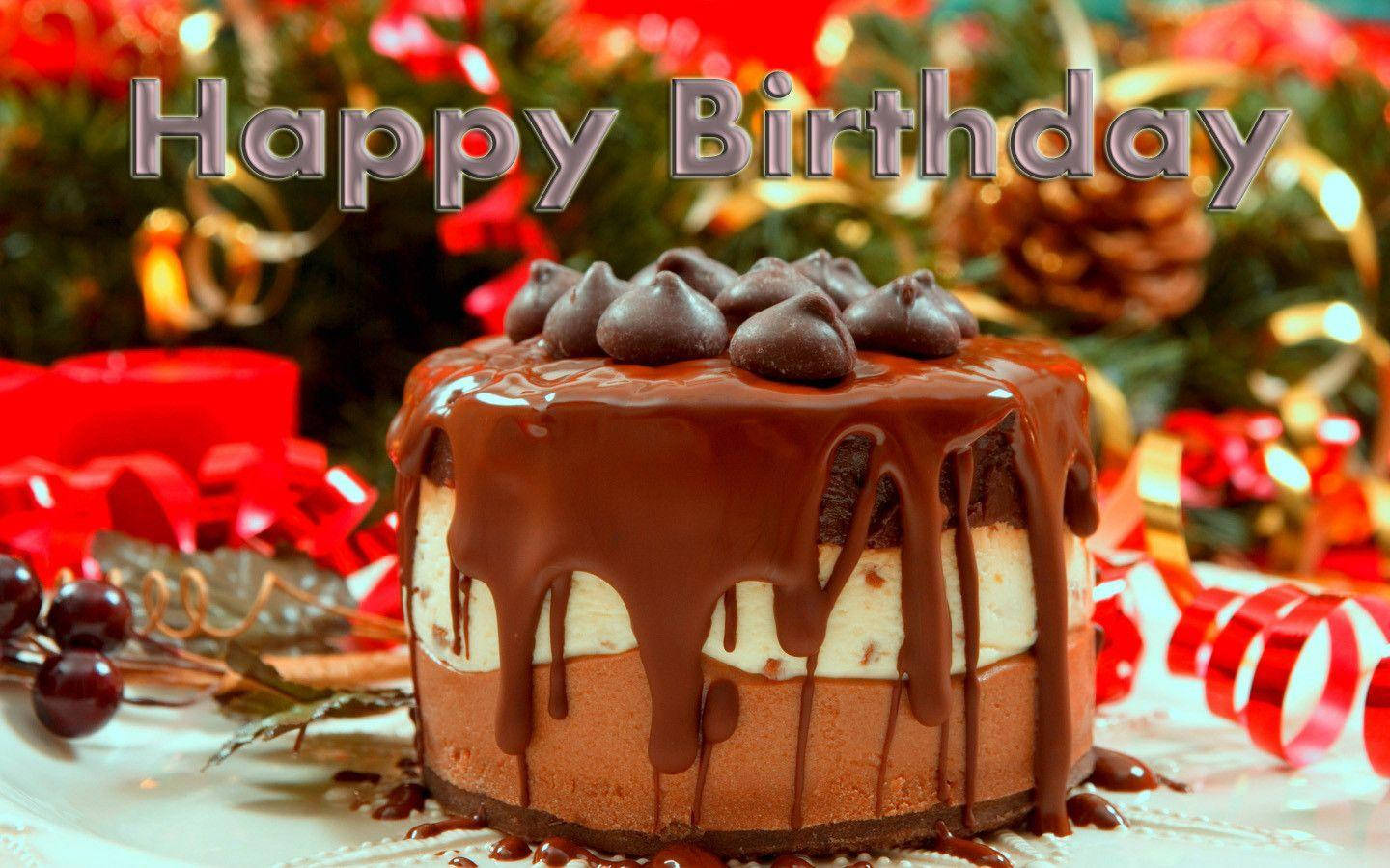 Birthday Cake With Gooey Chocolate Icing Wallpaper