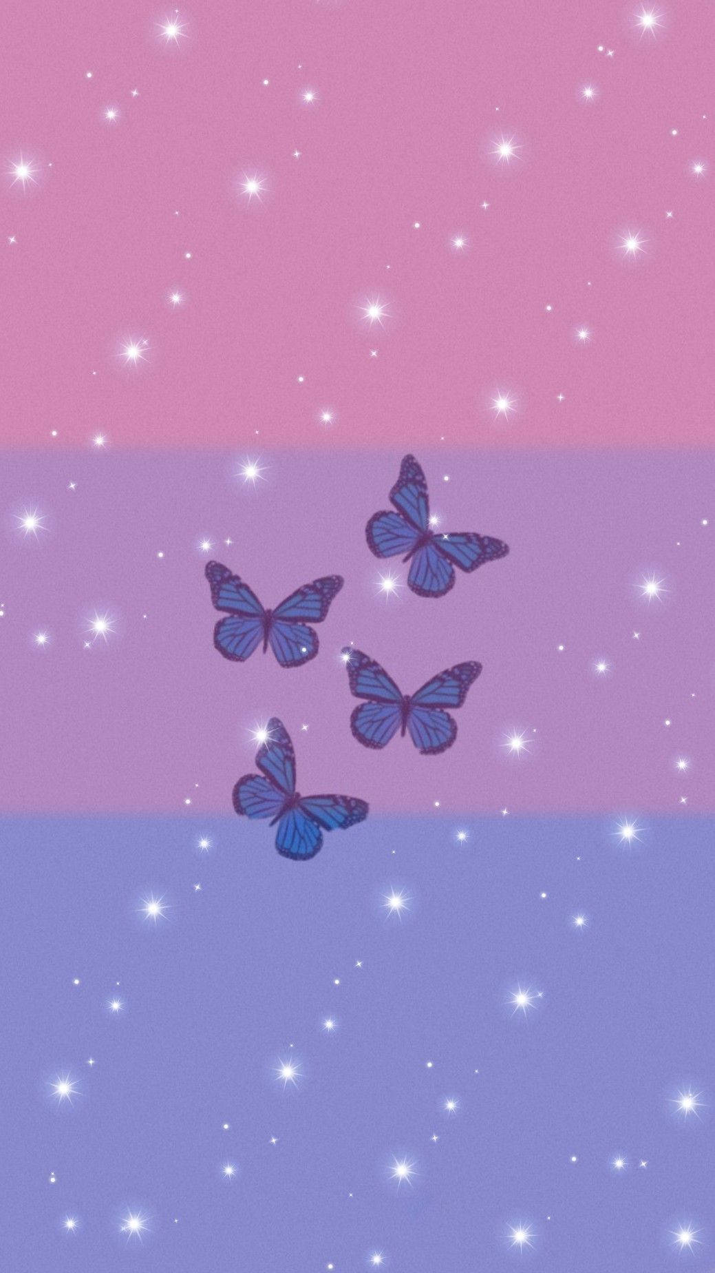 Bisexual Flag With Butterflies - Unity In Diversity Wallpaper