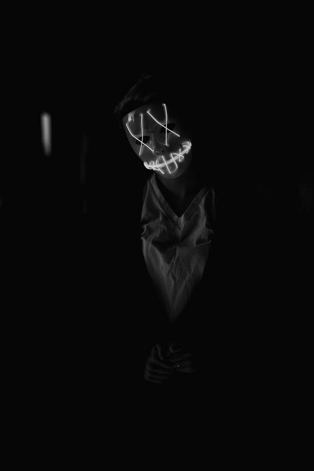 Black Aesthetic Iphone Masked Man Wallpaper