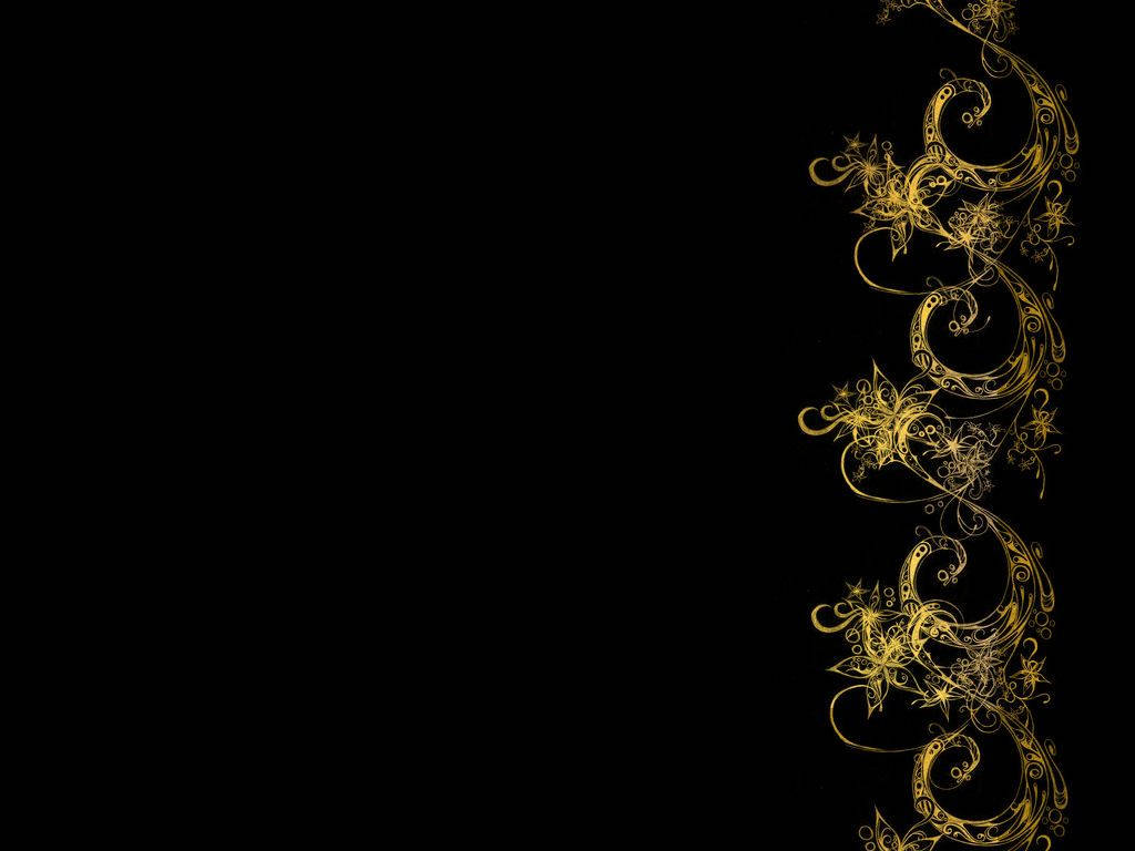Black And Gold Floral Template Wallpaper