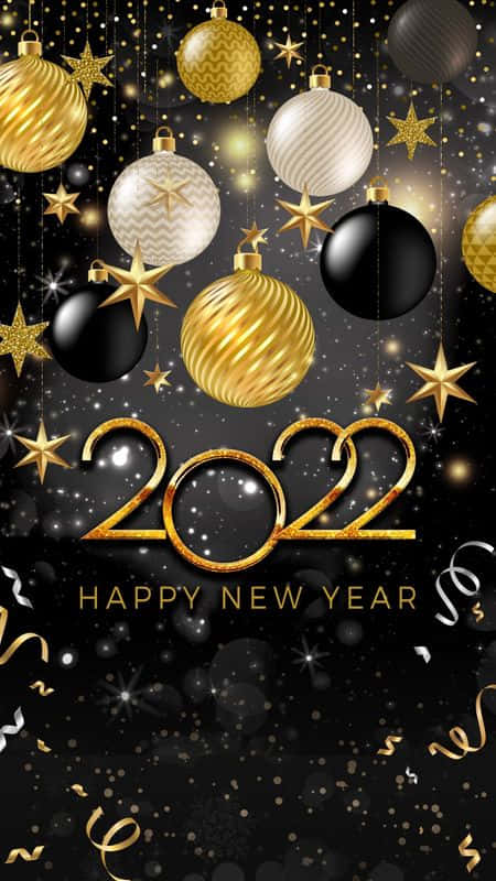 Black And Gold New Year 2022 Wallpaper