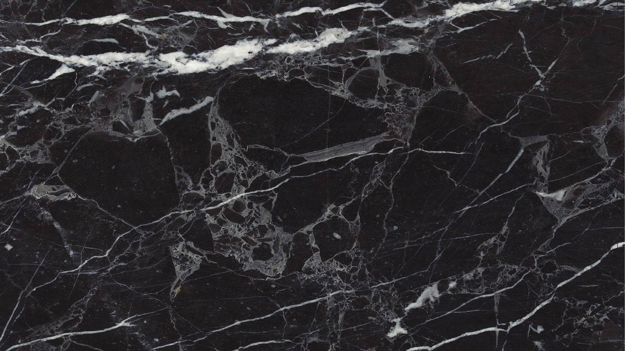 Black And Grey Portoro Marble Desktop Wallpaper