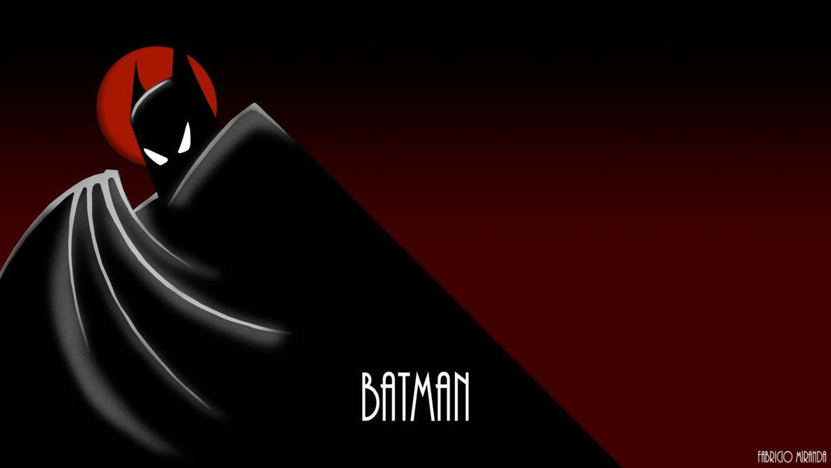 Black And Red 90s Batman Cartoon Wallpaper