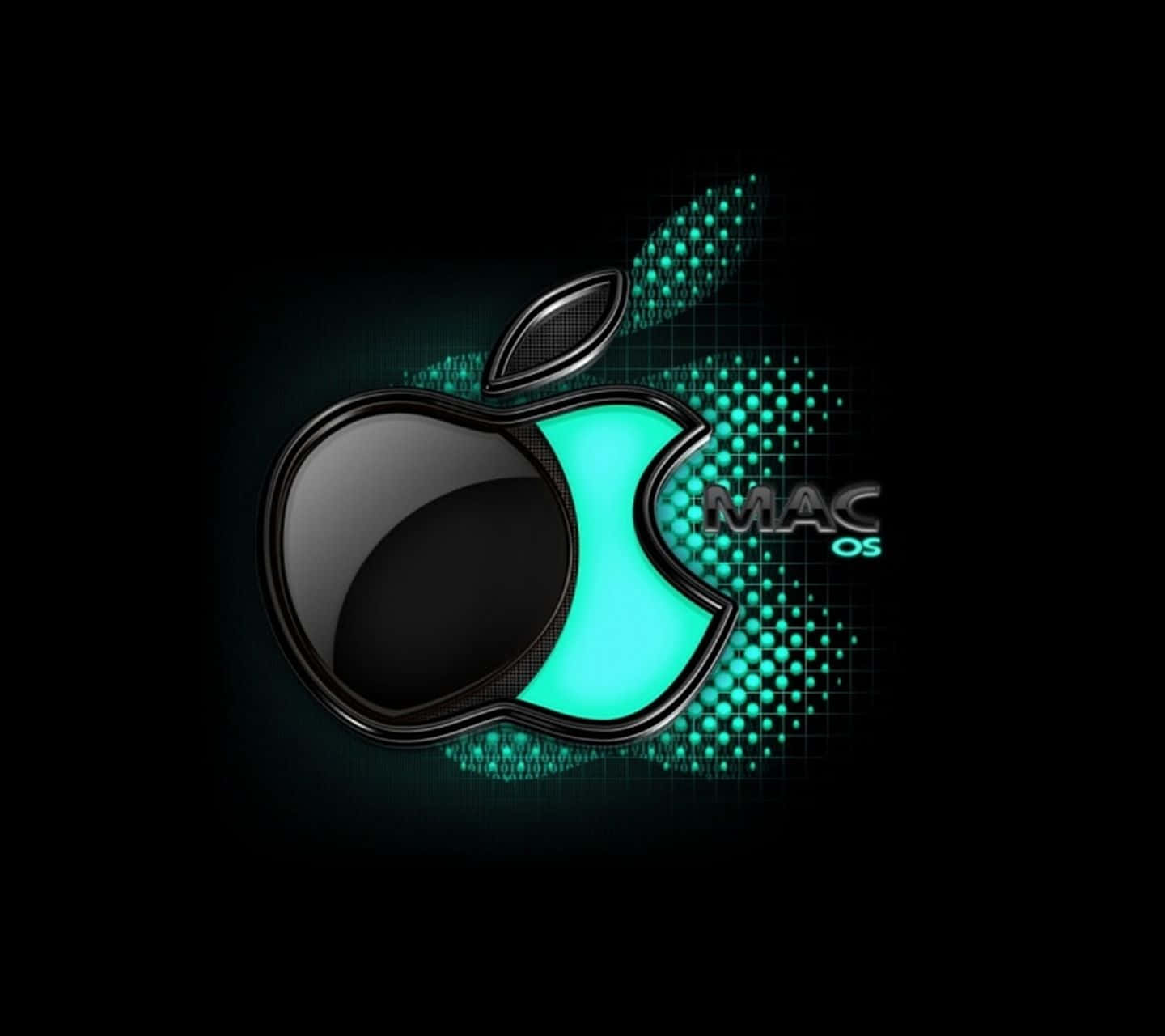 Black And Teal Cool Mac Logo Wallpaper