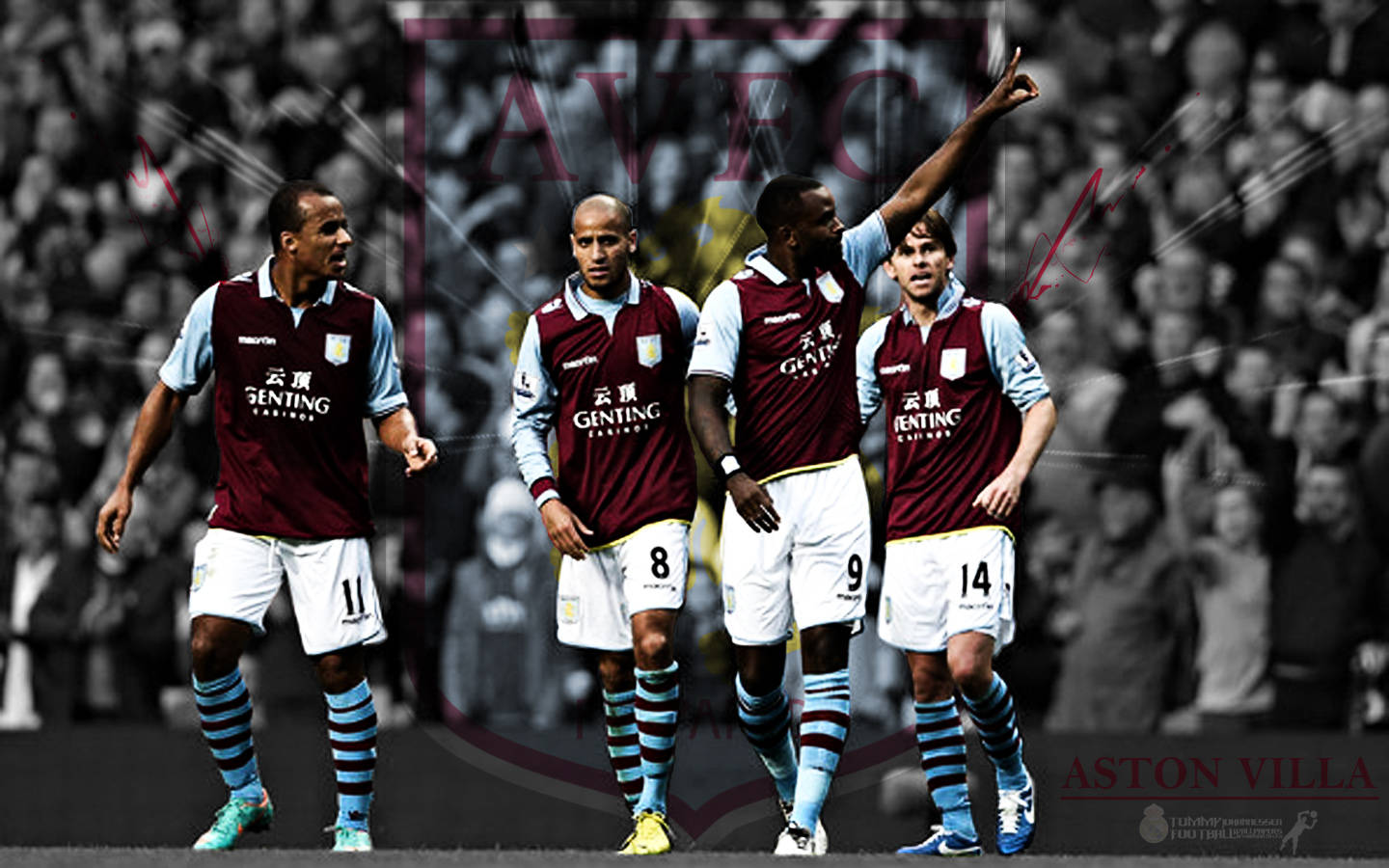 Black And White Aston Villa Fc Wallpaper