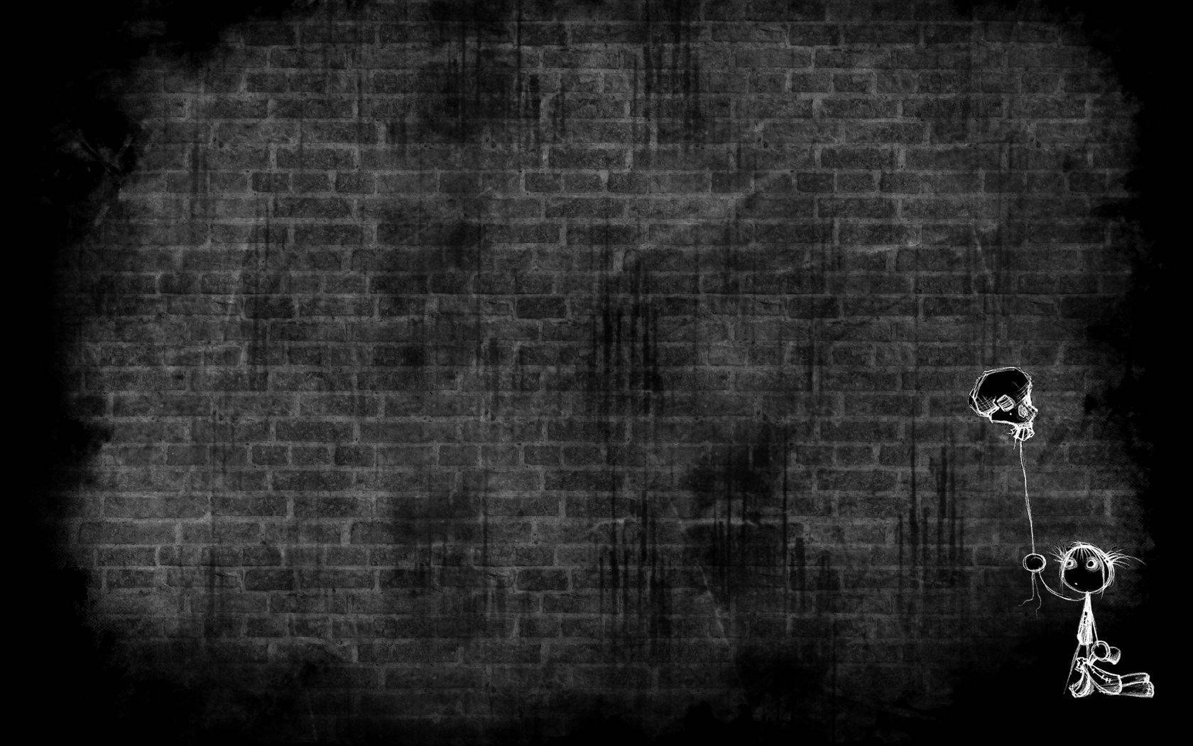 Black And White Brick Wall Wallpaper