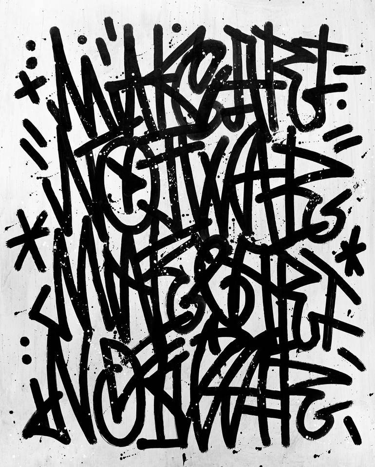 Black And White Graffiti Elaborate Tag Wallpaper