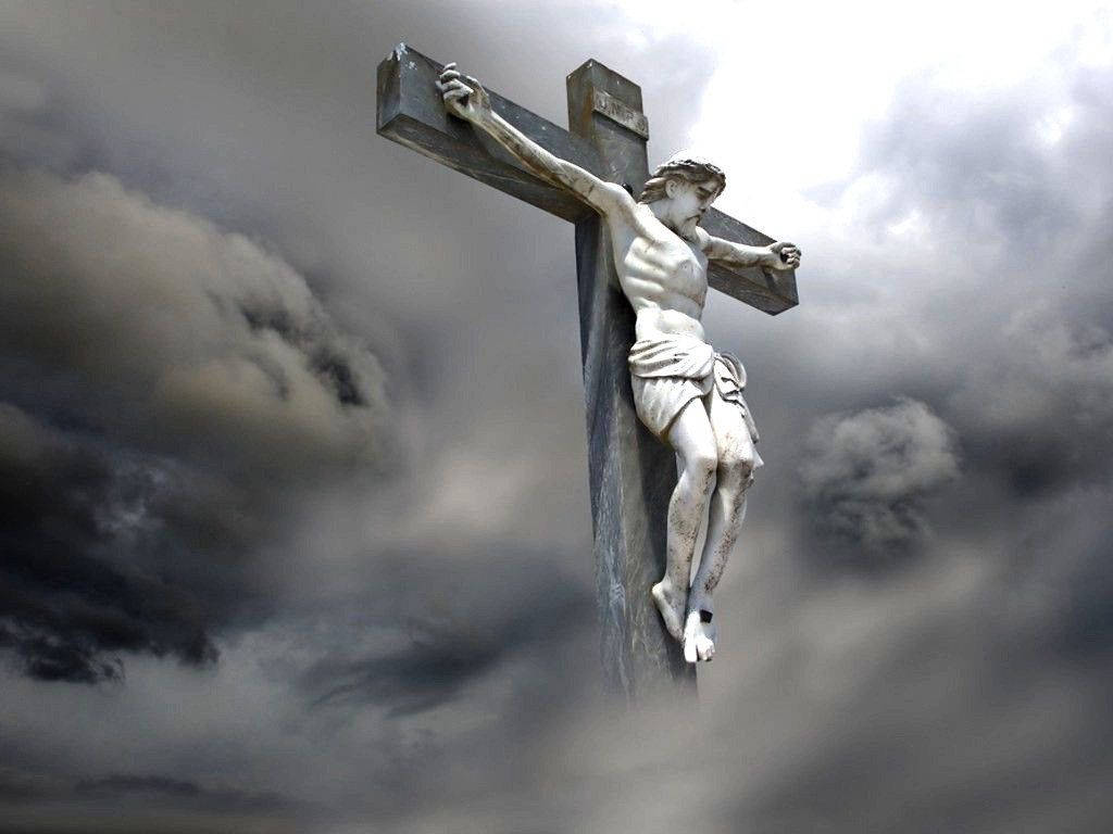 Black And White Jesus On The Cross Wallpaper