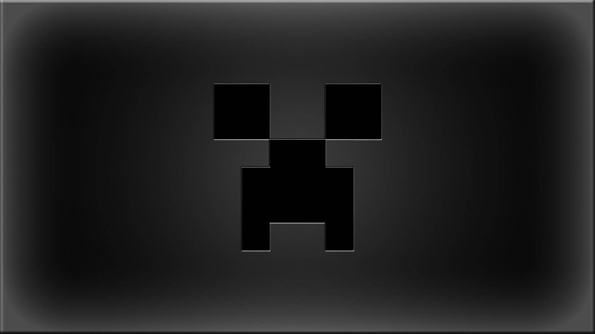Black Creeper Face Cool Minecraft Wallpaper