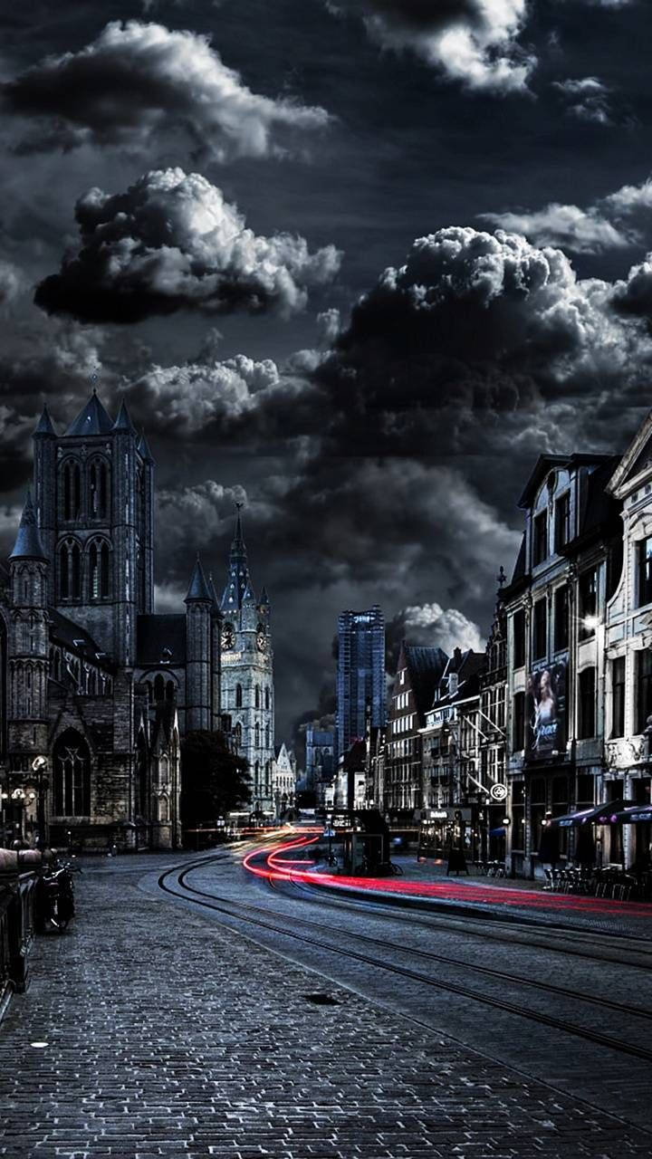 Black Day Cloudy City Wallpaper