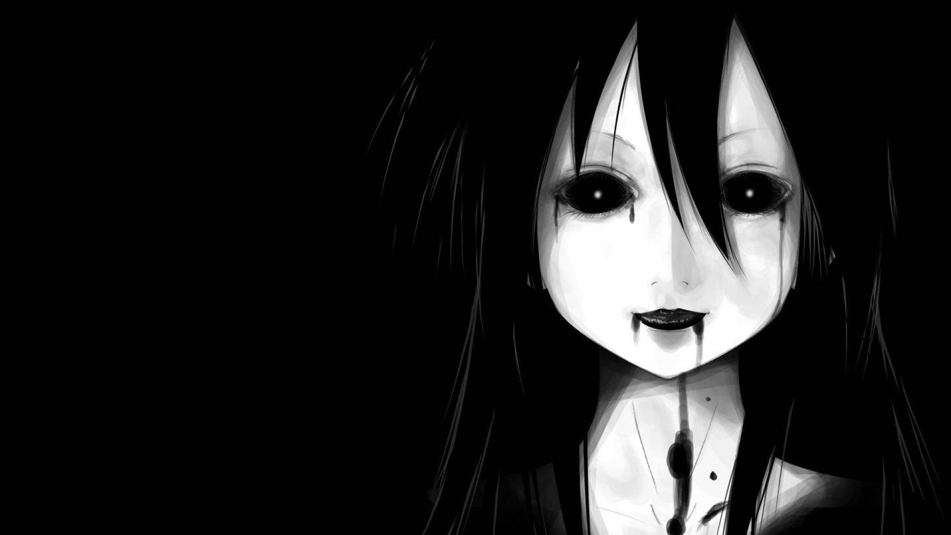 Black-eyed Ghost Dark Anime Wallpaper