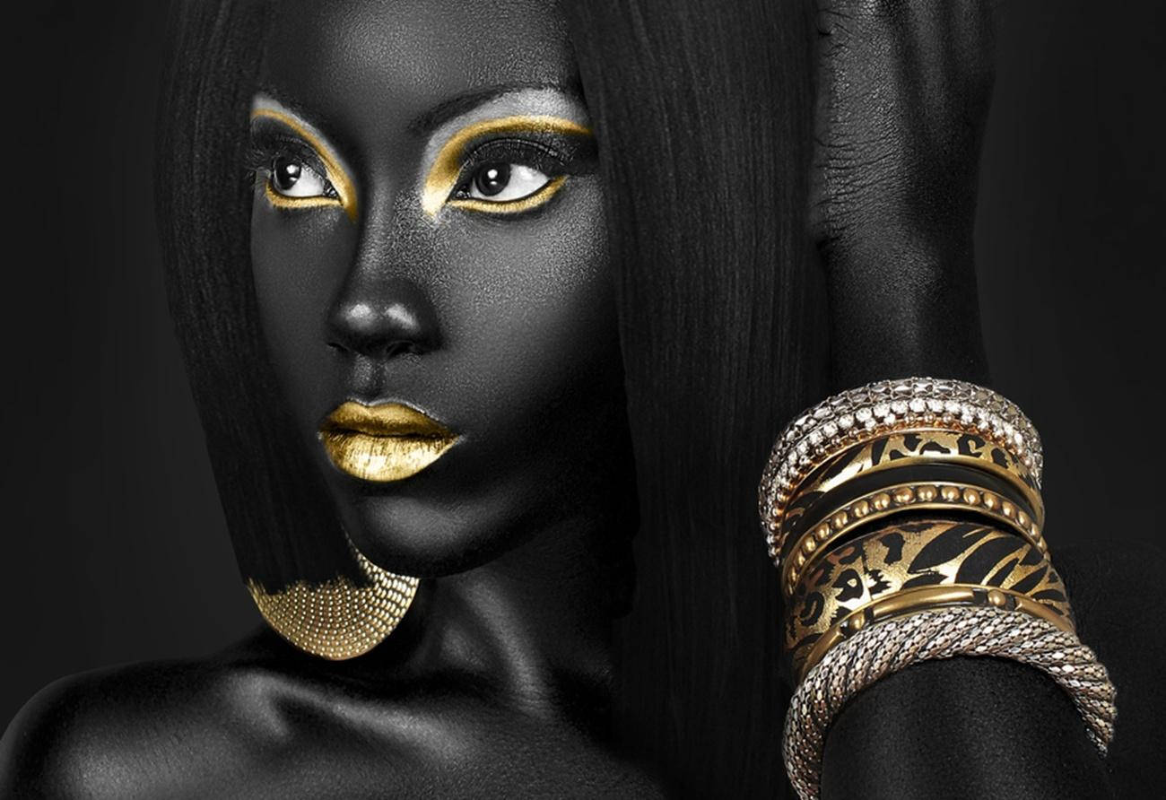Black Girl Gold Style Wallpaper