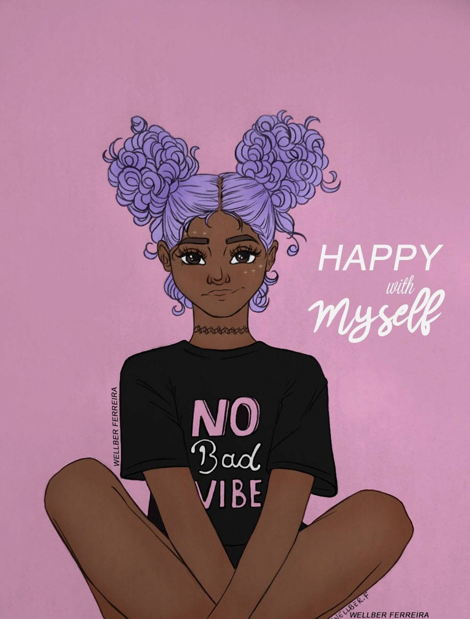 Black Girl Happy With Myself Wallpaper