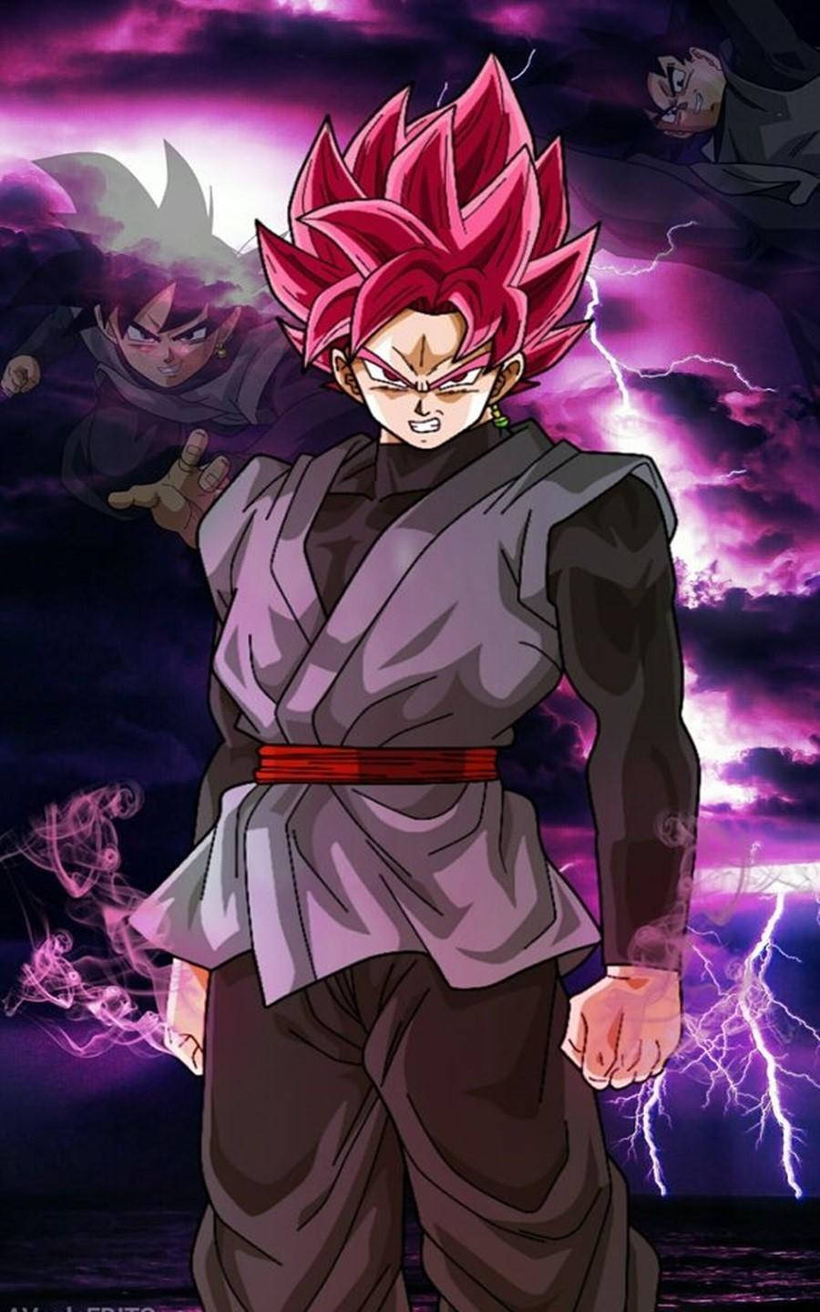 Black Goku Unleashing Power - Phone Wallpaper Wallpaper