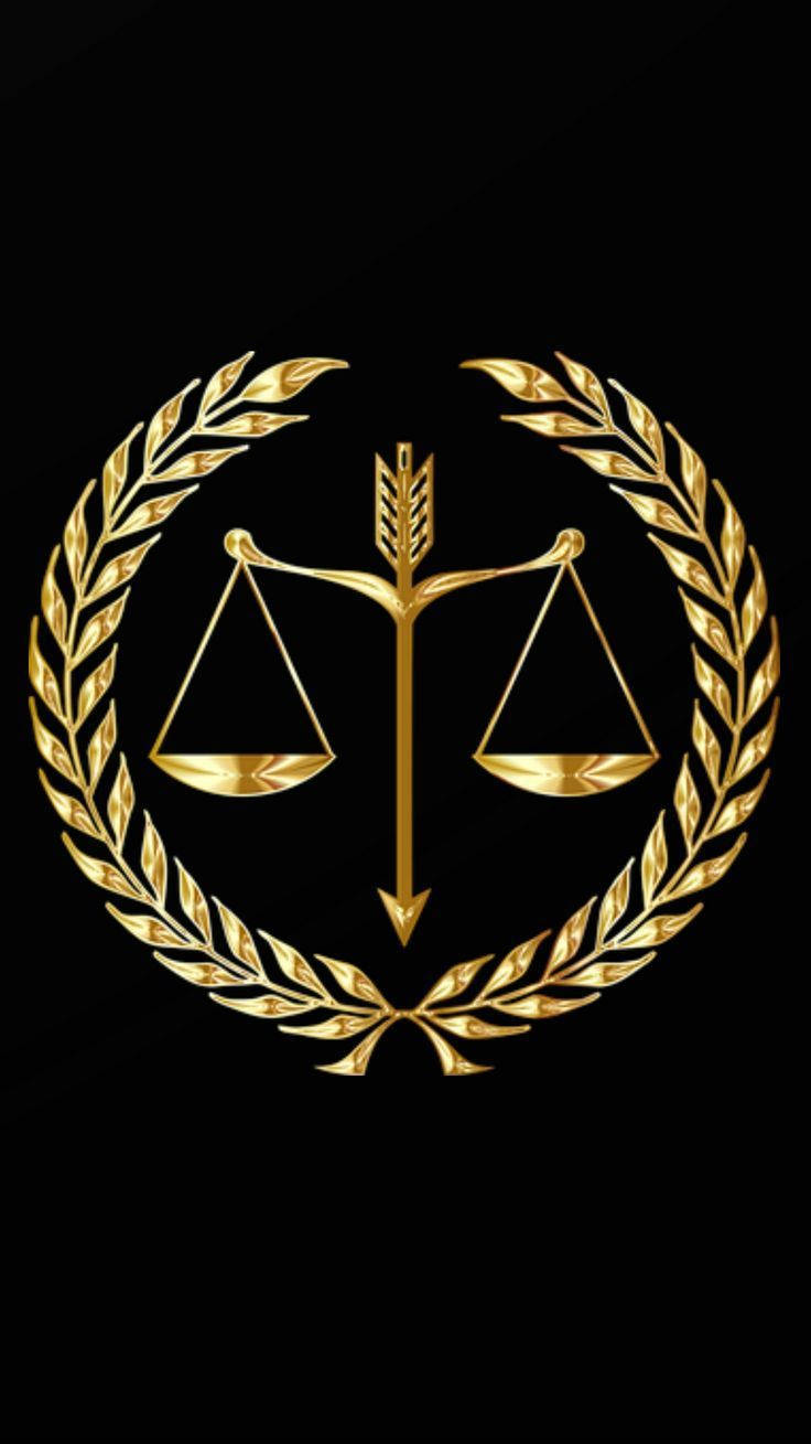 Black Golden Advocate Justice Scale Wallpaper