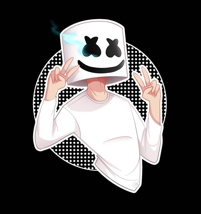 Black Marshmello Peace Art Wallpaper