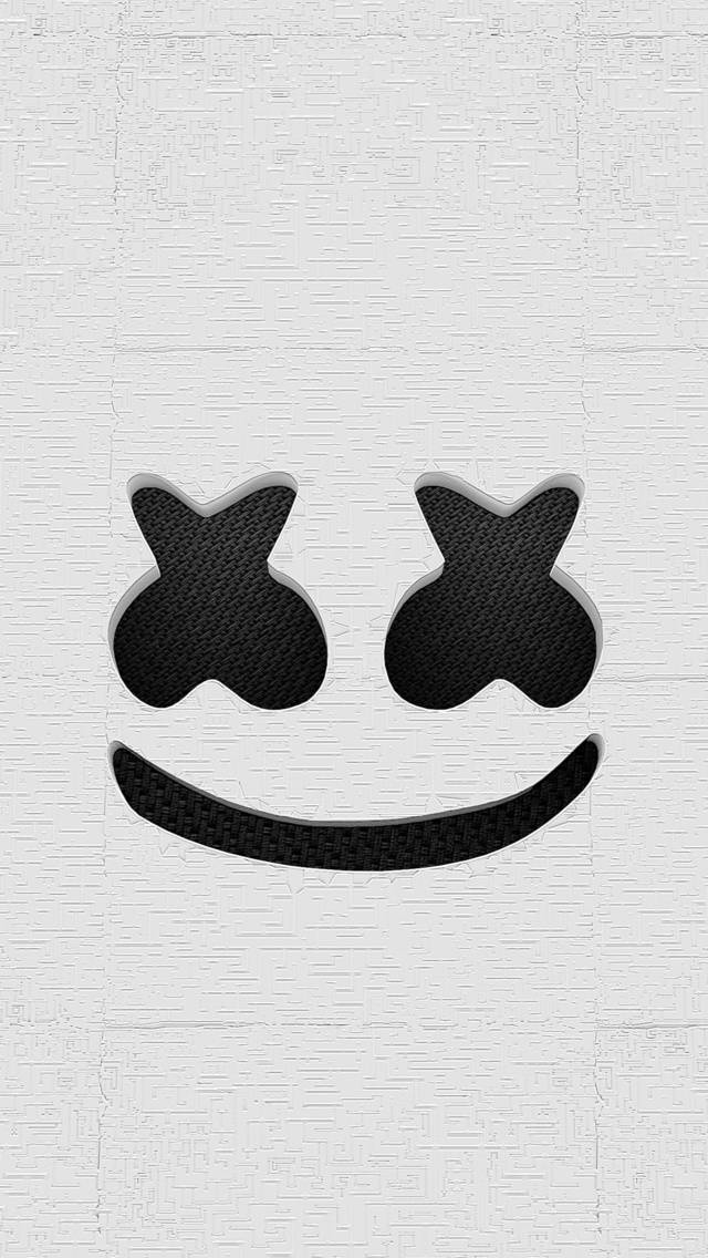 Black Marshmello With Textured White Background Wallpaper