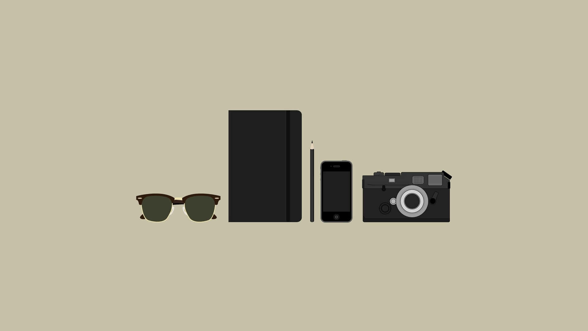 Black Objects Minimal Background Wallpaper