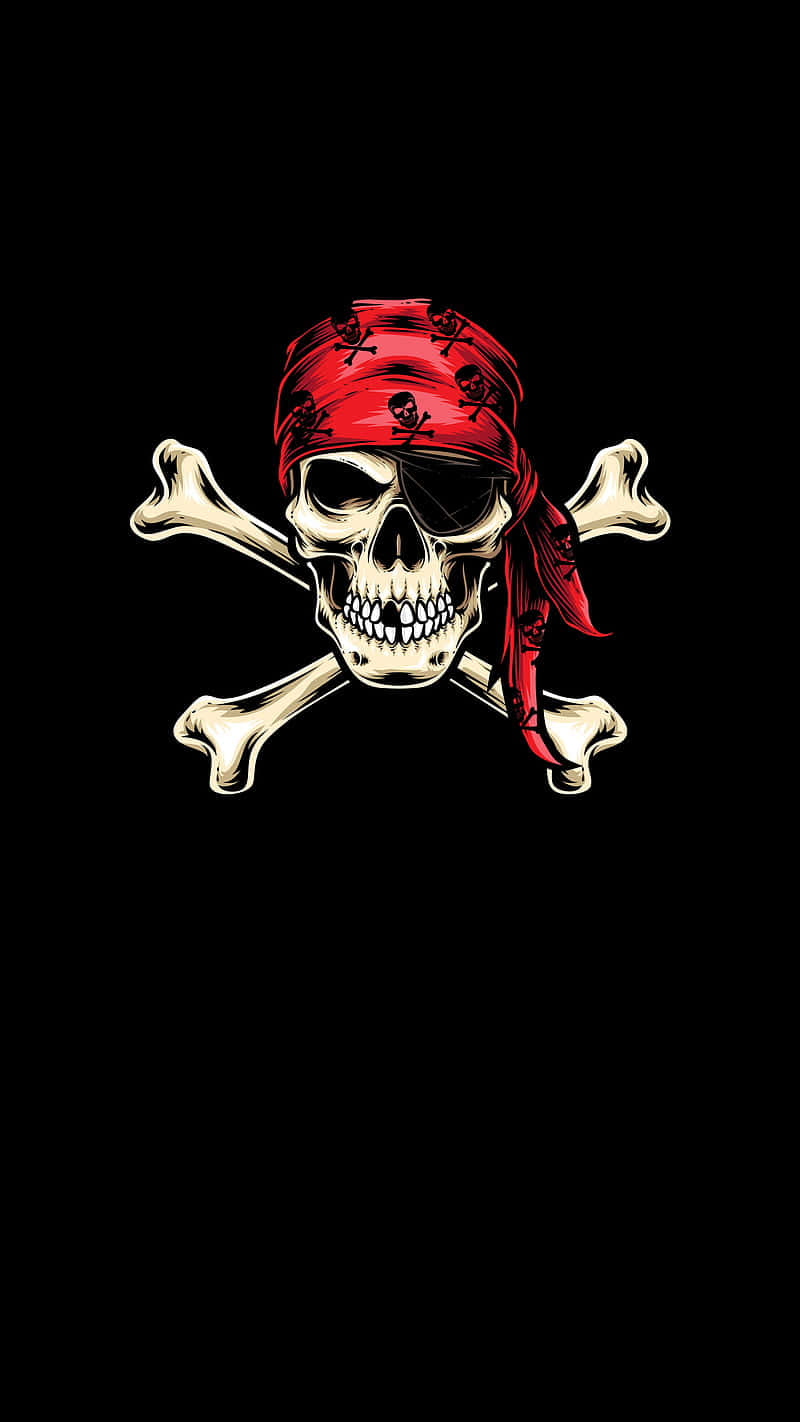 Black Pirate Skull And Crossbones Wallpaper