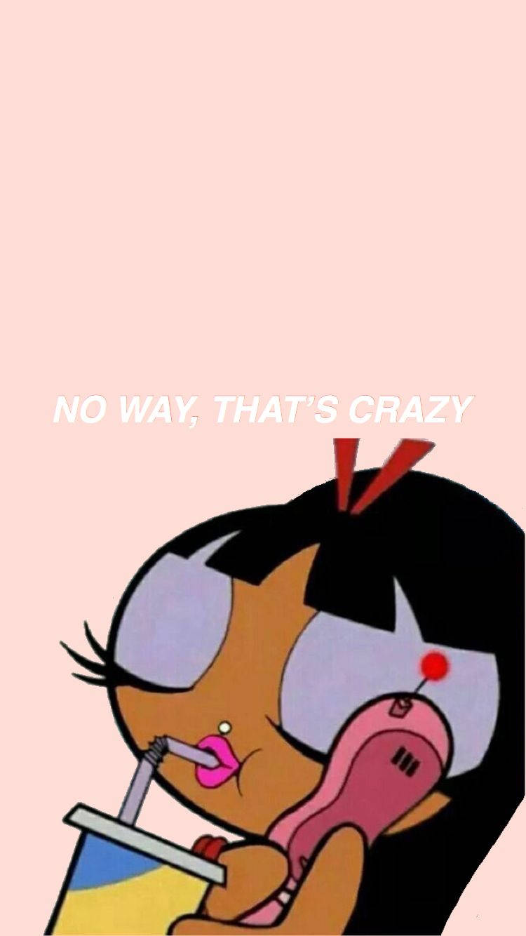 Black Powerpuff Girls Crazy Phone Conversation Wallpaper