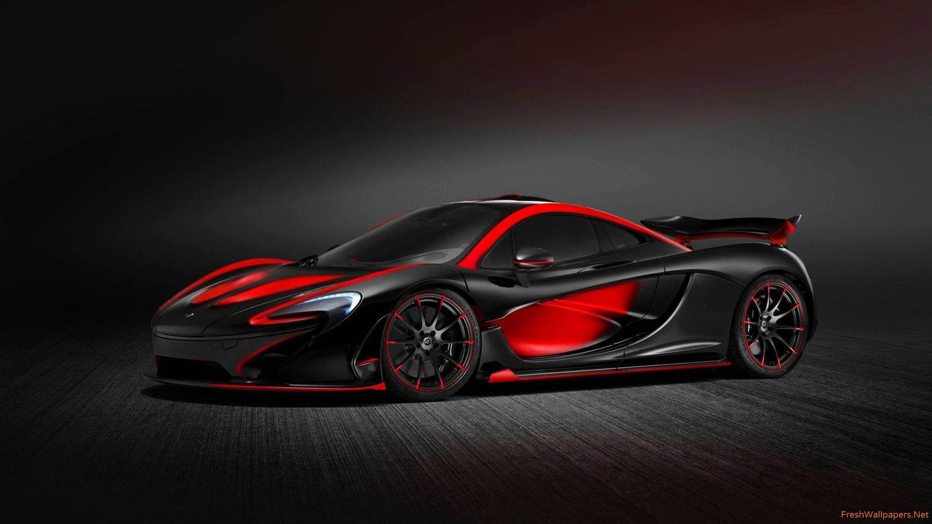 Black-red Mclaren P1 Supercar Wallpaper | WallpapersOK, image size:1920x1080