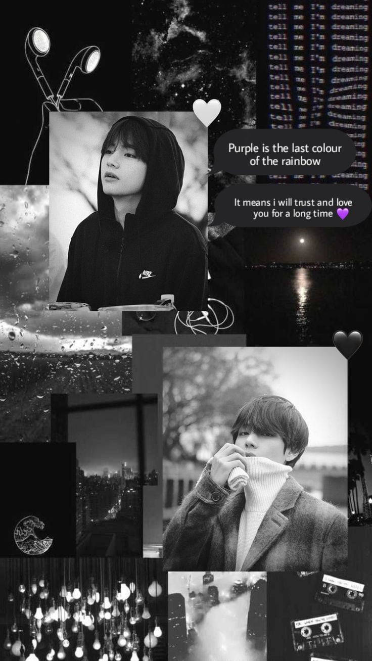 Black Shade Bts Member V Aesthetic Wallpaper