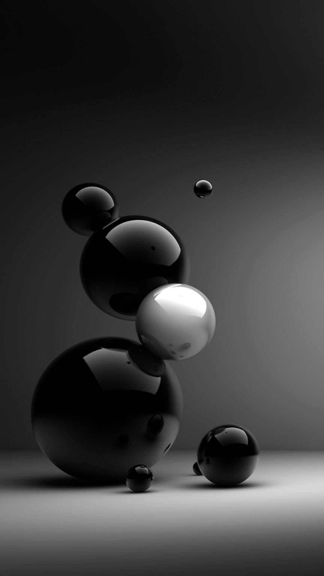 Black Silver Balls 3d Android Phone Wallpaper