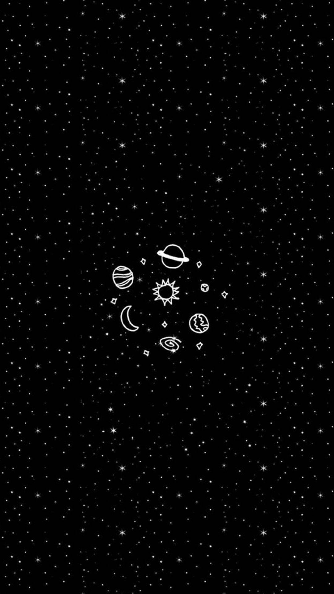 Black Trippy Space Logos Wallpaper | WallpapersOK, image size:1080x1920