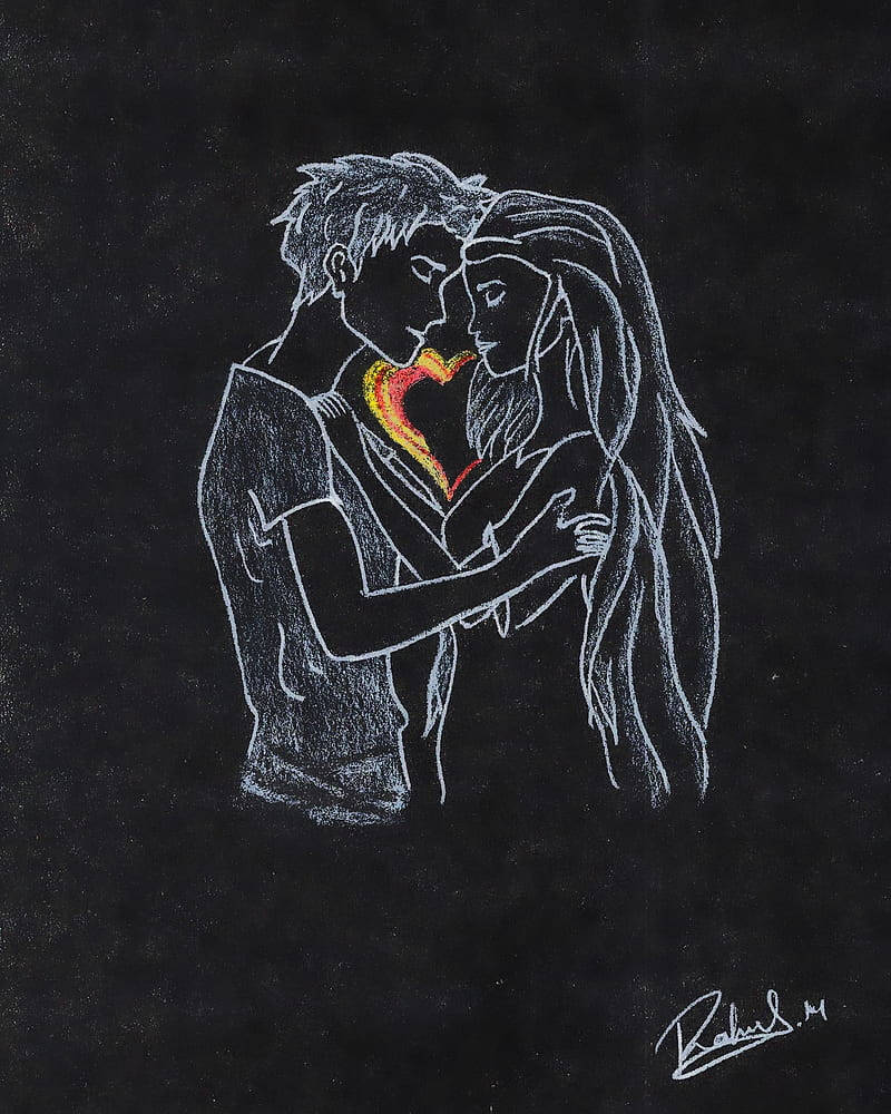 Blackboard True Love Chalk Art Wallpaper