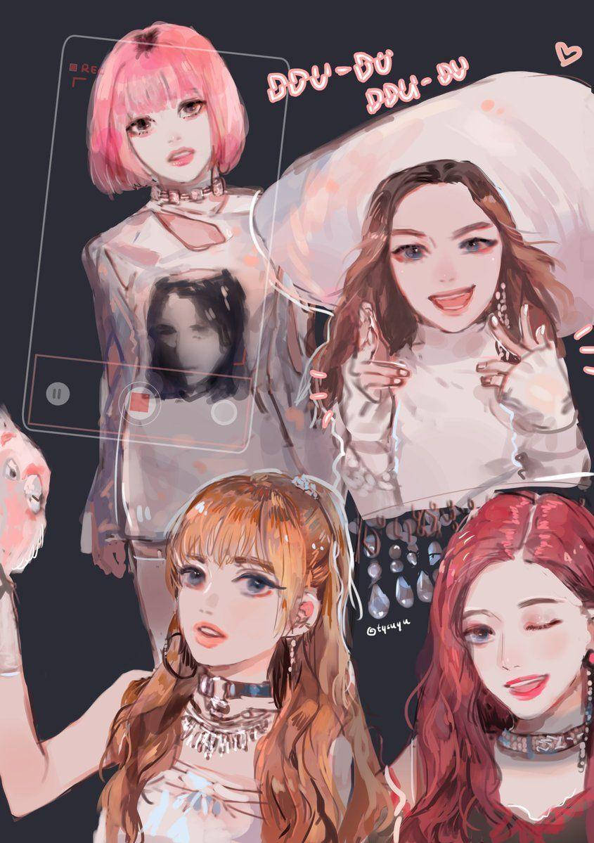 Blackpink Anime Artwork Wallpaper