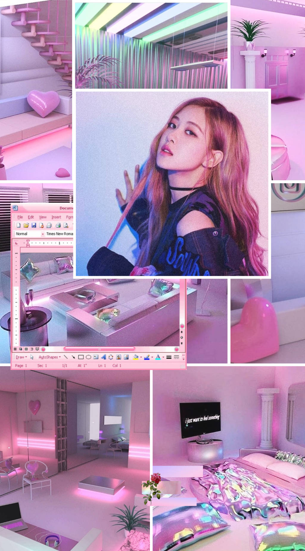 Blackpink Rose Chaeyoung Pink Aesthetic Wallpaper