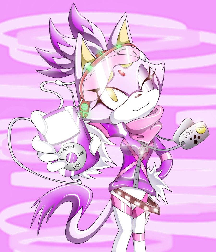 Blaze The Cat Lilac Theme Wallpaper