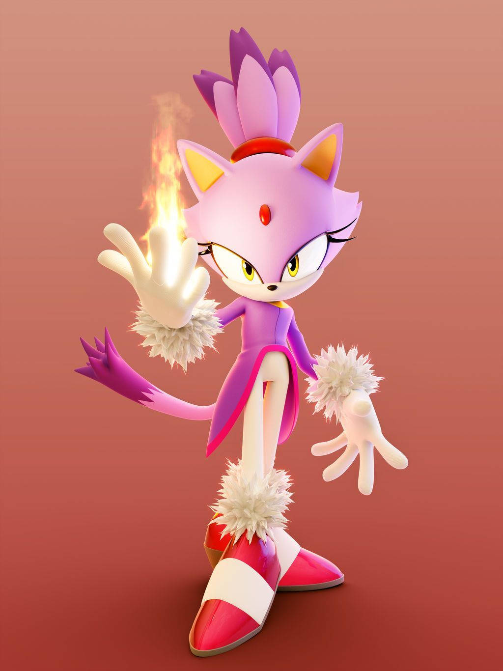 Blaze The Cat With Fire Wallpaper