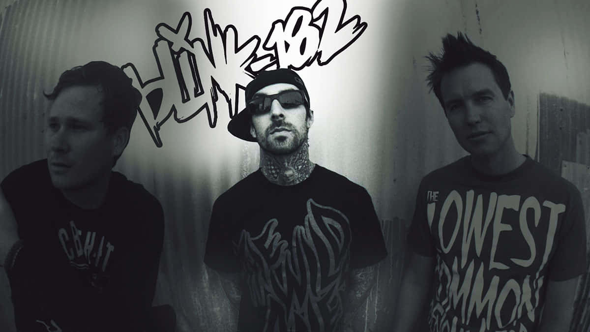 Blink182 Band Members Monochrome Wallpaper