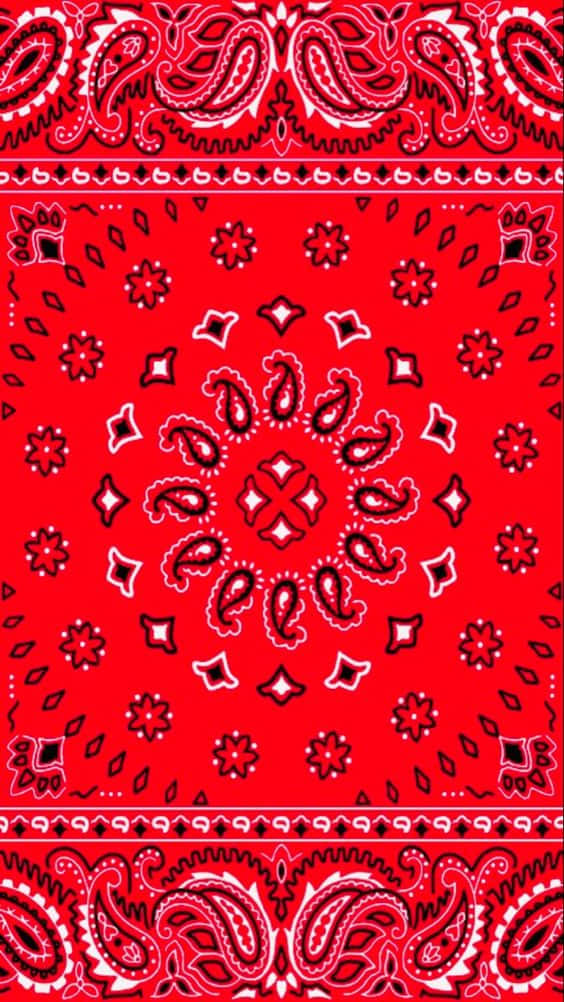 Blood Gang Radial Red Paisley Pattern Wallpaper