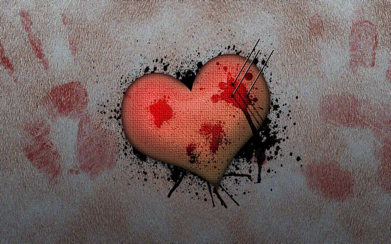 Bloody Broken Heart Wallpaper