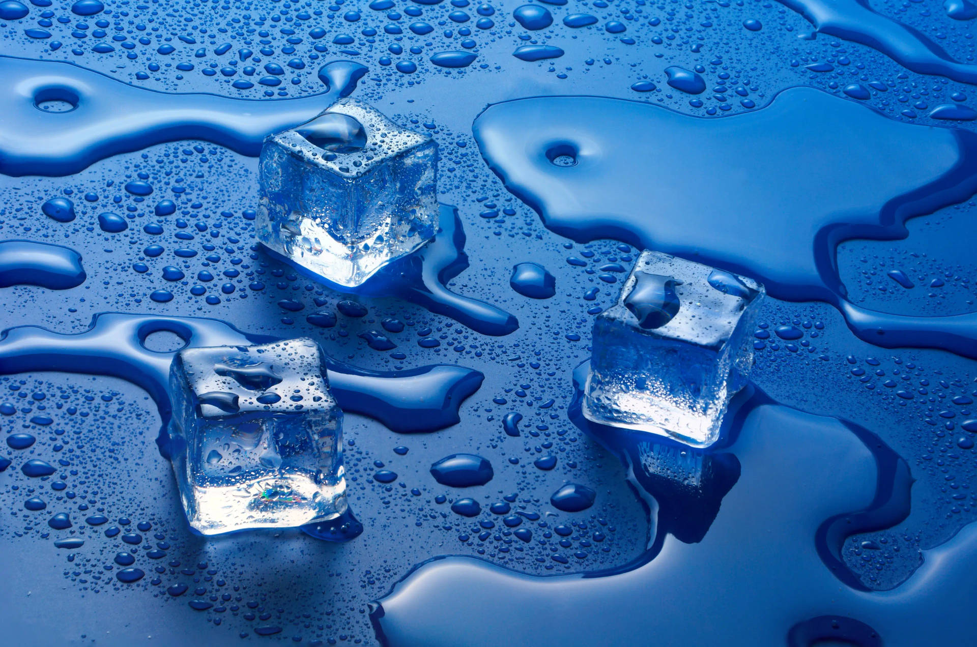 Blue 4k Ice Cubes Wallpaper