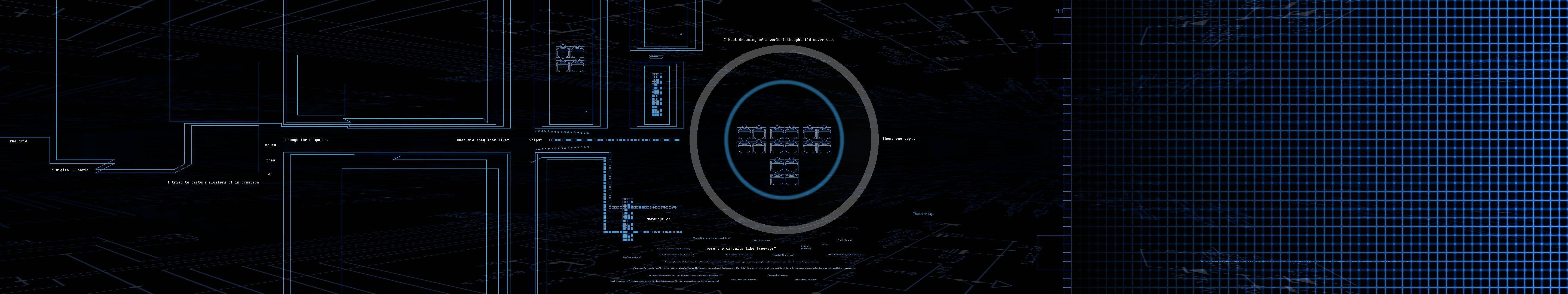 Blue Abstract Circuits Three Screen Wallpaper