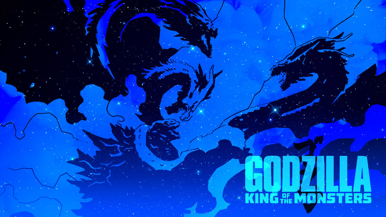 Blue Aesthetic Art Godzilla King Of The Monsters Wallpaper