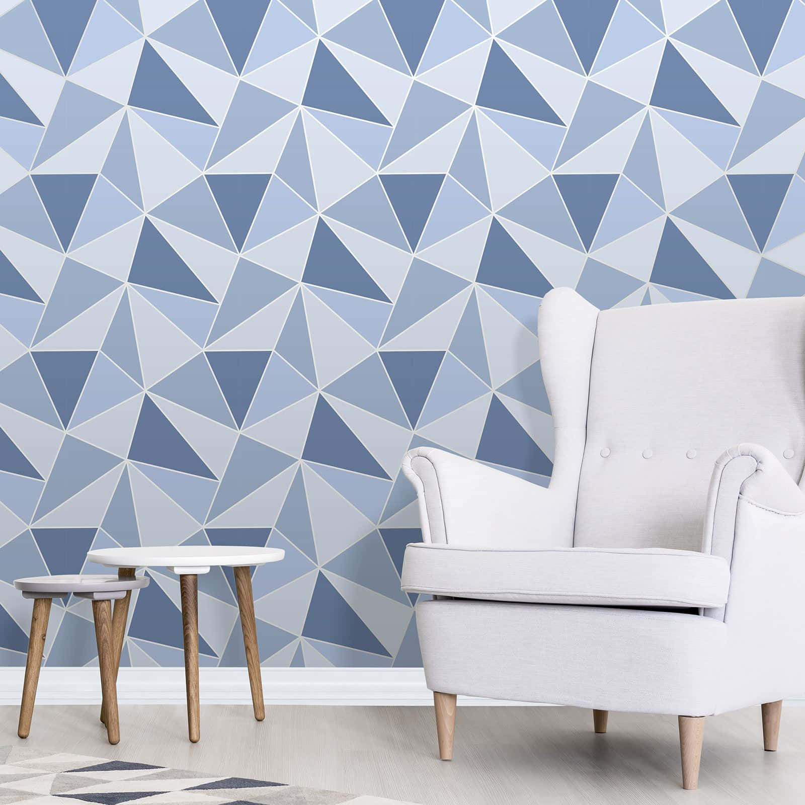 Blue And Silver Interior Wallpaper