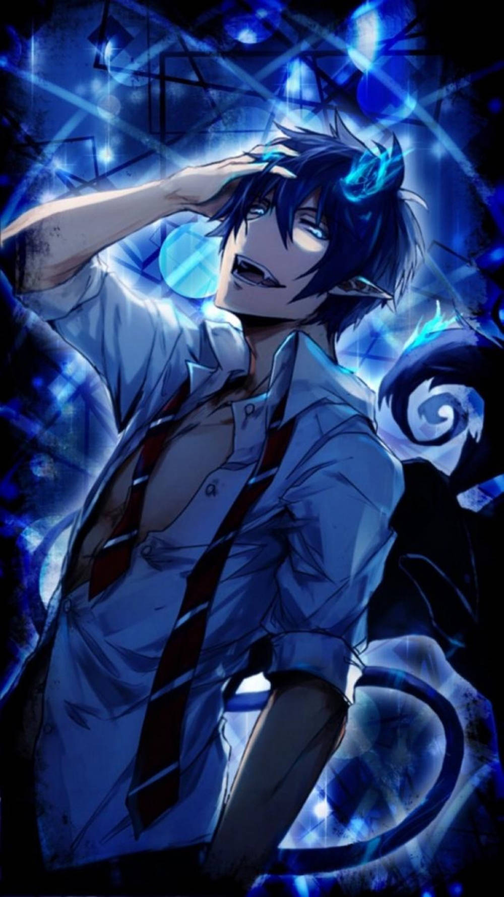 Blue Anime Rin Okumura Aesthetic Wallpaper