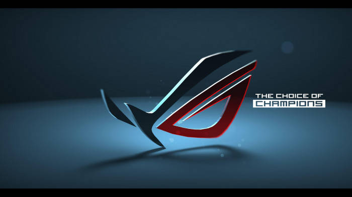 Blue Backdrop With Light Asus Rog Logo Wallpaper