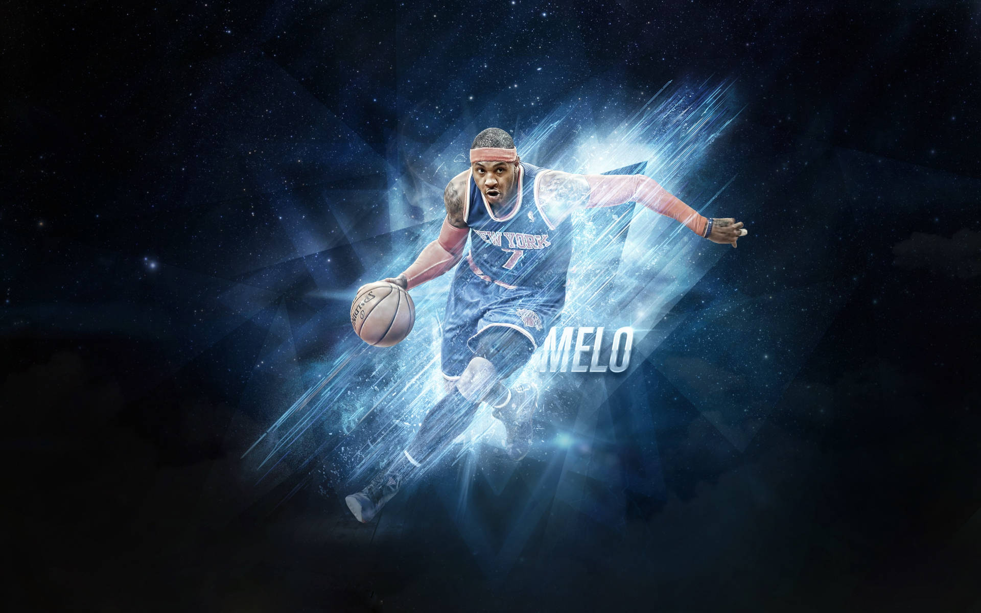 Blue Carmelo Anthony Dribble Art Wallpaper | WallpapersOK, image size:1920x1200